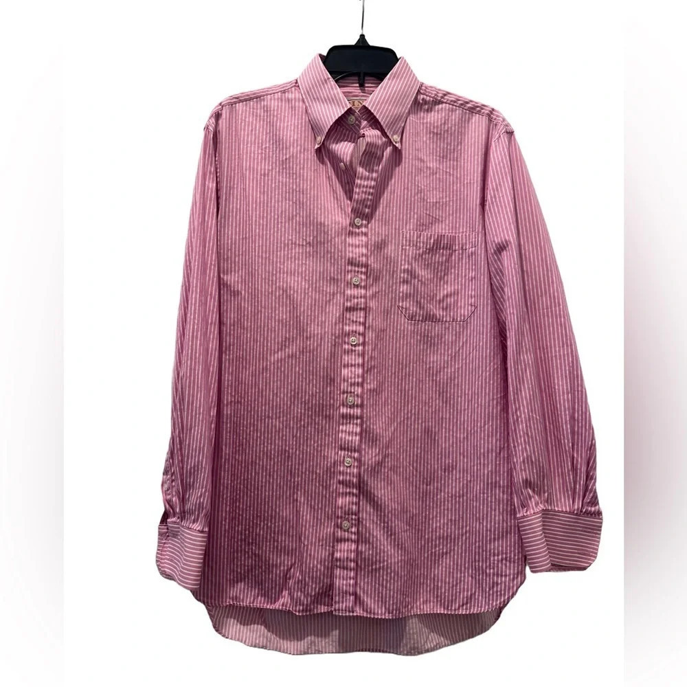 Thomas Pink Pin Stripe Button Down Shirt, 15 1/2